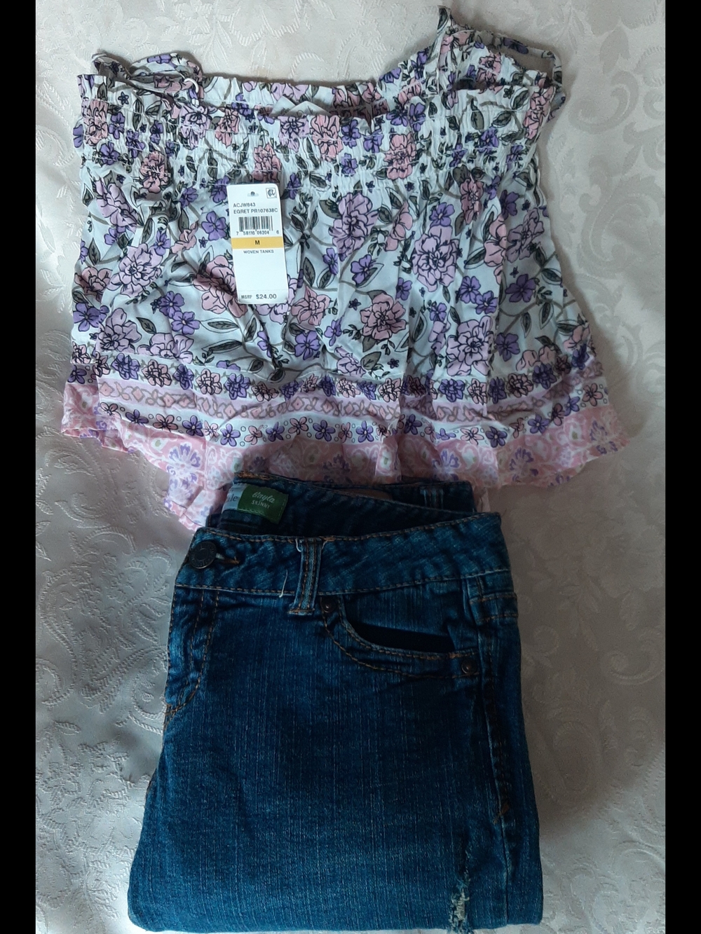 2pc Aeropostale Blue Wash Denim Jeans With Top